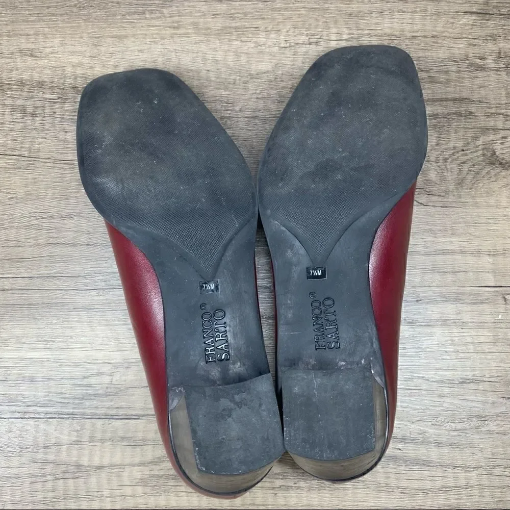 ‎FRANCO SARTO~Women's ~Burgundy Square-Toe Pump~Size 7.5M